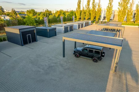 Autarkes PV Photovoltaik-Carport - Solarcarport von Baudiscount