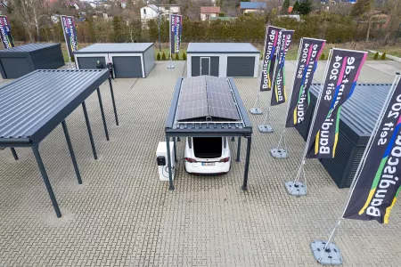 Autarkes PV Photovoltaik-Carport - Solarcarport von Baudiscount