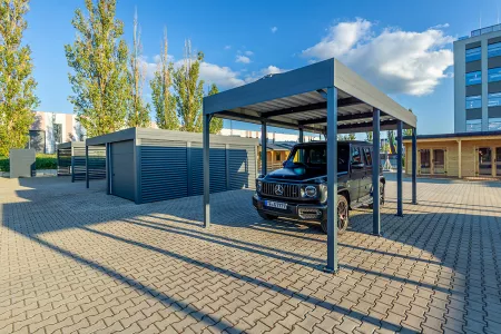 Autarkes PV Photovoltaik-Carport - Solarcarport von Baudiscount