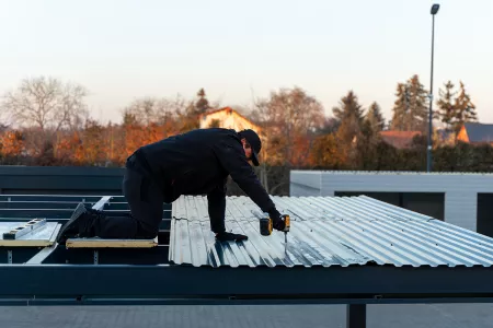 Carport Dachblech montieren