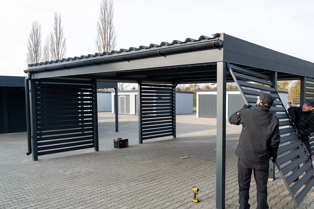 Carport Sichtschutzwände / Wandfelder montieren