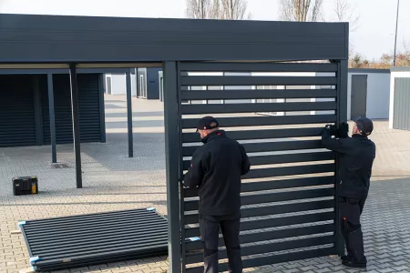 Carport Sichtschutzwände / Wandfelder montieren