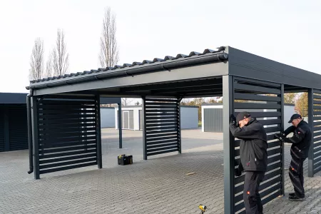 Carport Sichtschutzwände / Wandfelder montieren