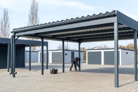 Carport Sichtschutzwände / Wandfelder montieren