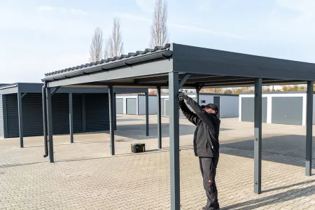 Carport Sichtschutzwände / Wandfelder montieren