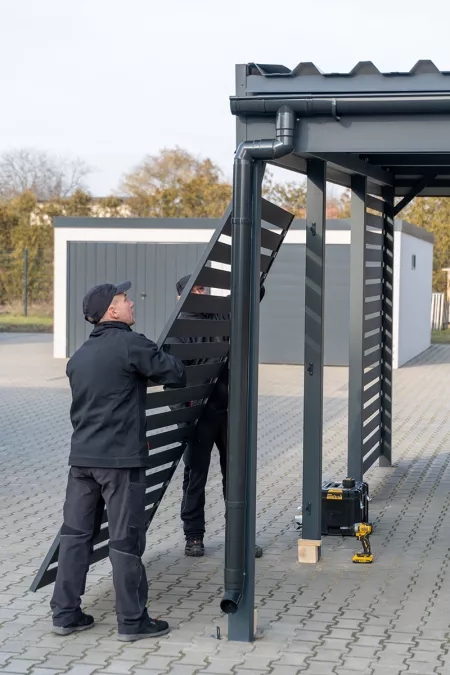 Carport Sichtschutzwände / Wandfelder montieren