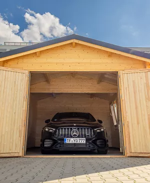 Garage aus Holz mit Montage und inkl. Aufmaßservice