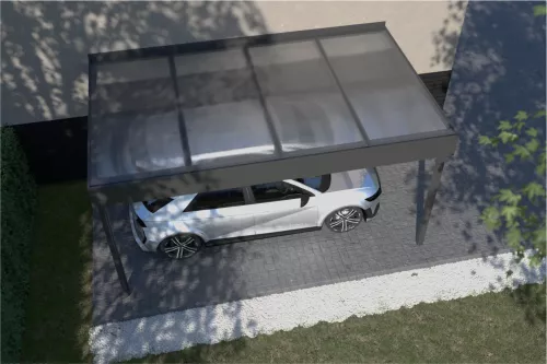 Anlehncarport nach maß mit Acrylglasdach