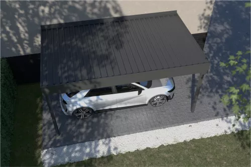 Anlehncarport nach maß mit festem isoliertem Dach
