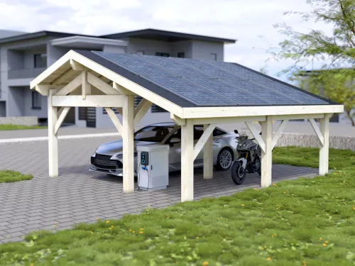 PV Carport aus Holz