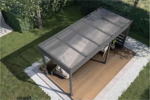 Pergola mit Wandverkleidung mit Acrylglasdach