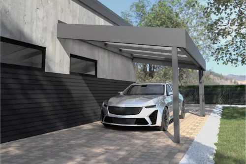 Pultdachcarport nach maß mit Acrylglasdach