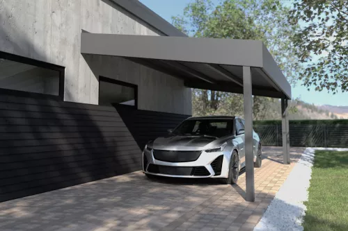 Pultdachcarport nach maß mit festem Dach