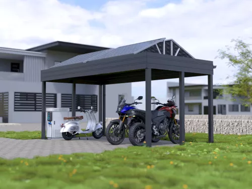 Motorrad PV Carport