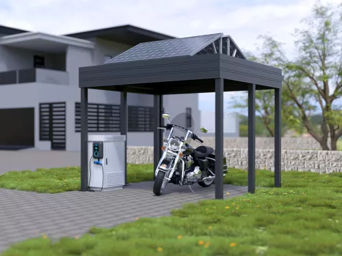 Motorrad PV Carport